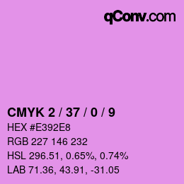 カラーコード: CMYK 2 / 37 / 0 / 9 | qconv.com