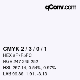 颜色代码: CMYK 2 / 3 / 0 / 1 | qconv.com