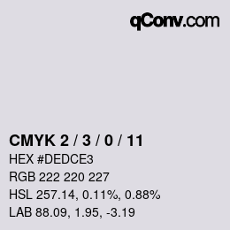 Color code: CMYK 2 / 3 / 0 / 11 | qconv.com