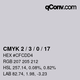 Color code: CMYK 2 / 3 / 0 / 17 | qconv.com