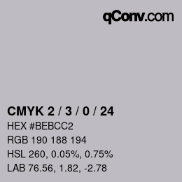 颜色代码: CMYK 2 / 3 / 0 / 24 | qconv.com