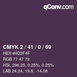 カラーコード: CMYK 2 / 41 / 0 / 69 | qconv.com
