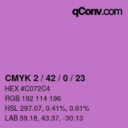 カラーコード: CMYK 2 / 42 / 0 / 23 | qconv.com