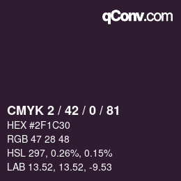 カラーコード: CMYK 2 / 42 / 0 / 81 | qconv.com