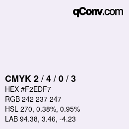 Farbcode: CMYK 2 / 4 / 0 / 3 | qconv.com