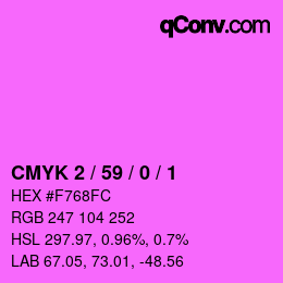 カラーコード: CMYK 2 / 59 / 0 / 1 | qconv.com