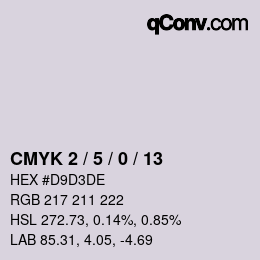 Color code: CMYK 2 / 5 / 0 / 13 | qconv.com