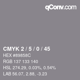 Color code: CMYK 2 / 5 / 0 / 45 | qconv.com