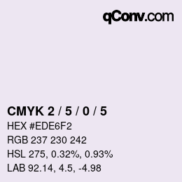 カラーコード: CMYK 2 / 5 / 0 / 5 | qconv.com