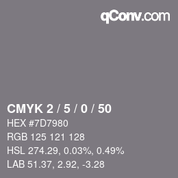 Color code: CMYK 2 / 5 / 0 / 50 | qconv.com