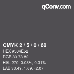 Color code: CMYK 2 / 5 / 0 / 68 | qconv.com