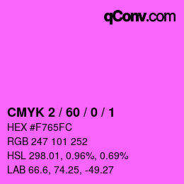 カラーコード: CMYK 2 / 60 / 0 / 1 | qconv.com