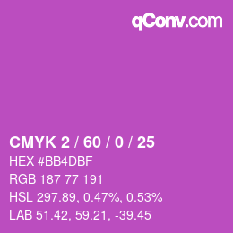 カラーコード: CMYK 2 / 60 / 0 / 25 | qconv.com