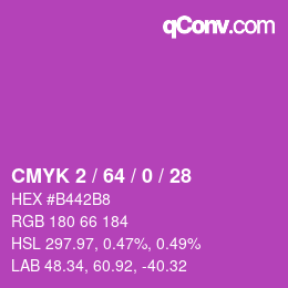 カラーコード: CMYK 2 / 64 / 0 / 28 | qconv.com