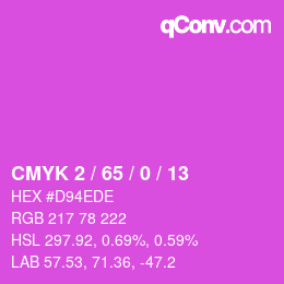 カラーコード: CMYK 2 / 65 / 0 / 13 | qconv.com