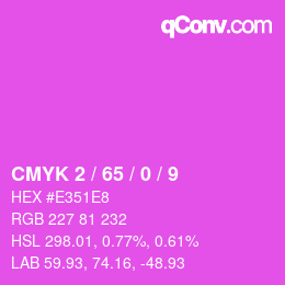 カラーコード: CMYK 2 / 65 / 0 / 9 | qconv.com