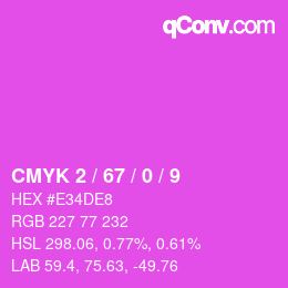 カラーコード: CMYK 2 / 67 / 0 / 9 | qconv.com