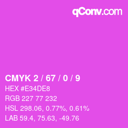 カラーコード: CMYK 2 / 67 / 0 / 9 | qconv.com