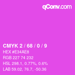 カラーコード: CMYK 2 / 68 / 0 / 9 | qconv.com