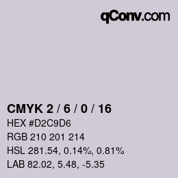 Color code: CMYK 2 / 6 / 0 / 16 | qconv.com