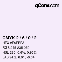 Farbcode: CMYK 2 / 6 / 0 / 2 | qconv.com