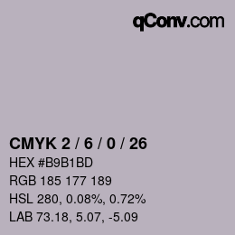 Farbcode: CMYK 2 / 6 / 0 / 26 | qconv.com