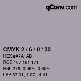 Color code: CMYK 2 / 6 / 0 / 33 | qconv.com