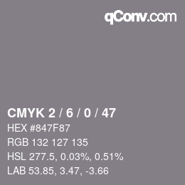 Color code: CMYK 2 / 6 / 0 / 47 | qconv.com