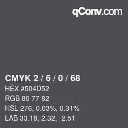 Color code: CMYK 2 / 6 / 0 / 68 | qconv.com