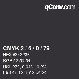 Color code: CMYK 2 / 6 / 0 / 79 | qconv.com