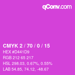 カラーコード: CMYK 2 / 70 / 0 / 15 | qconv.com