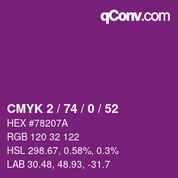 Farbcode: CMYK 2 / 74 / 0 / 52 | qconv.com