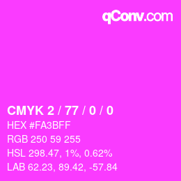 カラーコード: CMYK 2 / 77 / 0 / 0 | qconv.com