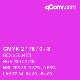 颜色代码: CMYK 2 / 78 / 0 / 8 | qconv.com