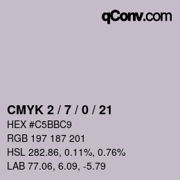 Color code: CMYK 2 / 7 / 0 / 21 | qconv.com