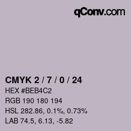 颜色代码: CMYK 2 / 7 / 0 / 24 | qconv.com