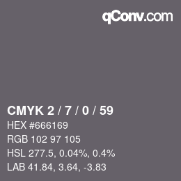 Color code: CMYK 2 / 7 / 0 / 59 | qconv.com