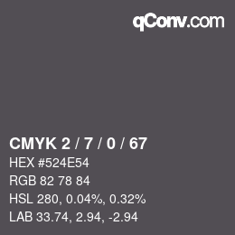 Color code: CMYK 2 / 7 / 0 / 67 | qconv.com