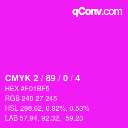 Color code: CMYK 2 / 89 / 0 / 4 | qconv.com