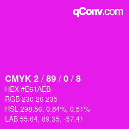 Color code: CMYK 2 / 89 / 0 / 8 | qconv.com