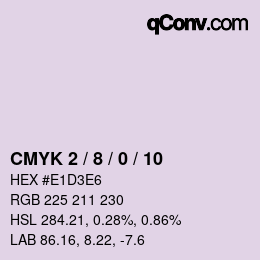 カラーコード: CMYK 2 / 8 / 0 / 10 | qconv.com