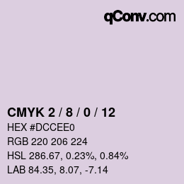 カラーコード: CMYK 2 / 8 / 0 / 12 | qconv.com