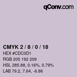 颜色代码: CMYK 2 / 8 / 0 / 18 | qconv.com