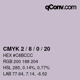Color code: CMYK 2 / 8 / 0 / 20 | qconv.com