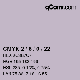 カラーコード: CMYK 2 / 8 / 0 / 22 | qconv.com