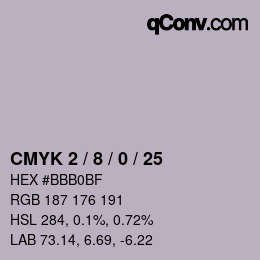 Color code: CMYK 2 / 8 / 0 / 25 | qconv.com