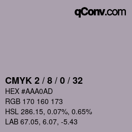 Color code: CMYK 2 / 8 / 0 / 32 | qconv.com