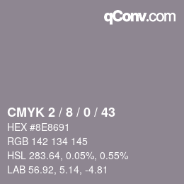 颜色代码: CMYK 2 / 8 / 0 / 43 | qconv.com