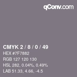 Color code: CMYK 2 / 8 / 0 / 49 | qconv.com