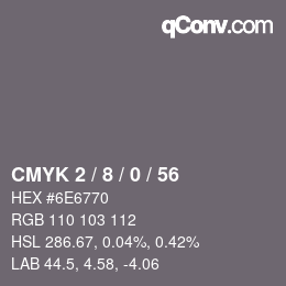 颜色代码: CMYK 2 / 8 / 0 / 56 | qconv.com